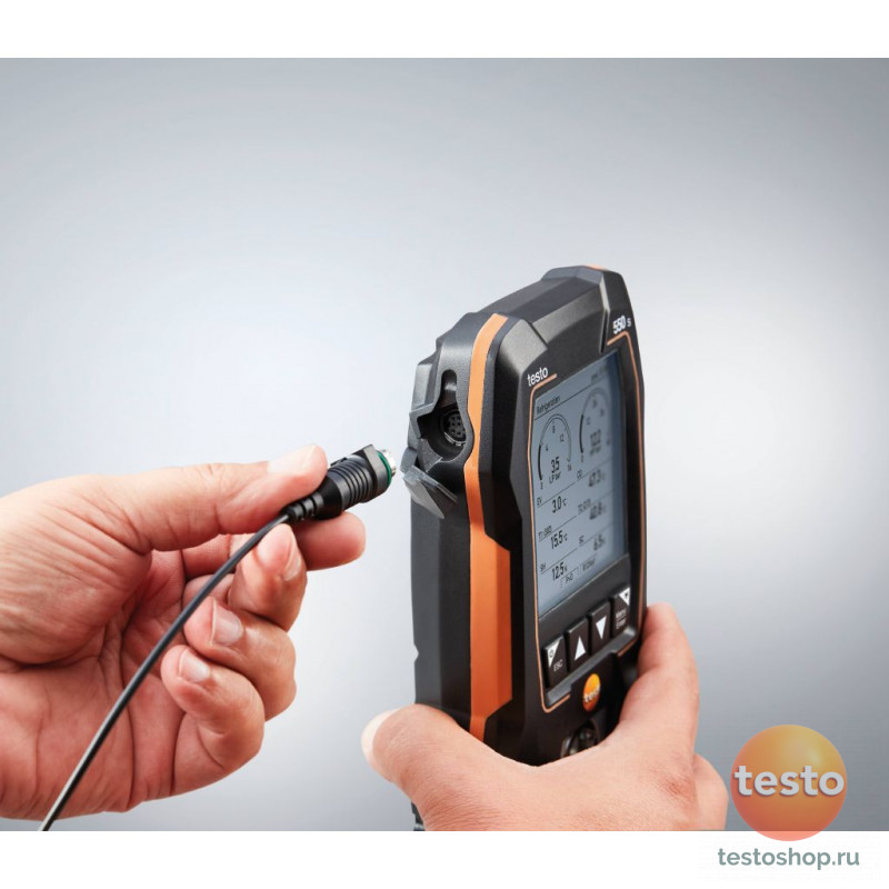 Комплект 1 - Цифровой манометрический коллектор и зонды-зажимы температуры с фиксированным кабелем Testo 550s